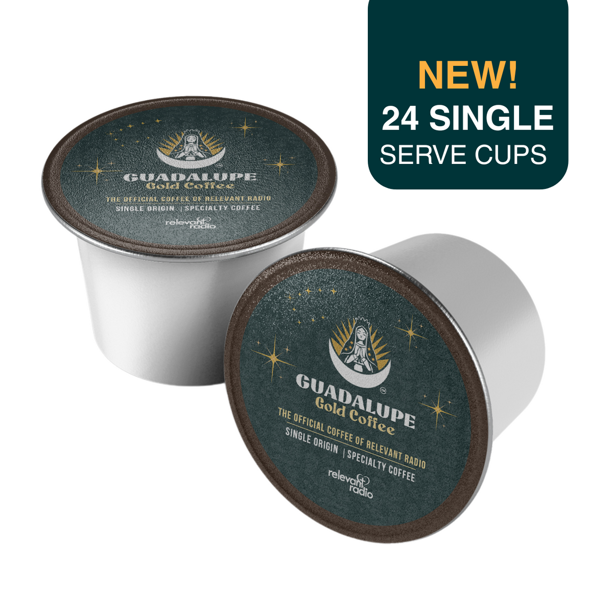 Guadalupe Gold Coffee, Single Serve Coffee Pods – 24 Count | Select Medium or Dark Roast Single Serve Cups