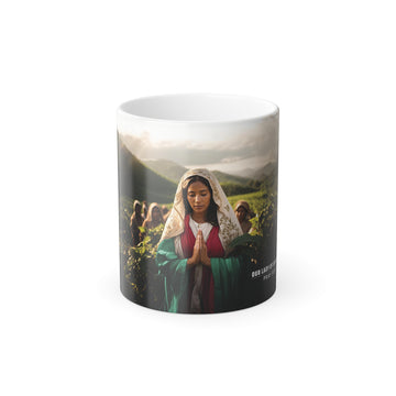 Morphing Mug, 11oz - Our Lady of Guadalupe with a Coffee Farmers - GuadalupeRoastery